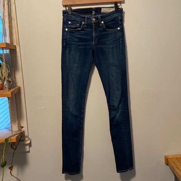rag & bone Women's High Rise Jeans - Dark Blue skinny - Picture 1 of 10